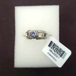Blue tanzanite Sterling silver ring  0.47ct